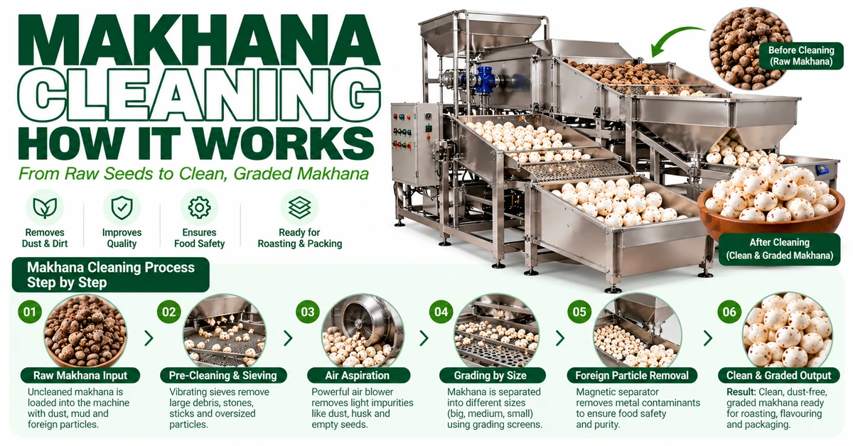 makhana cleaning and washing machine